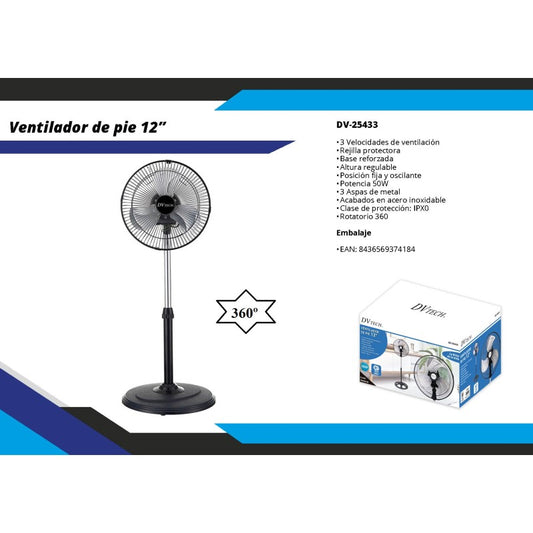 VENTILADOR DE PIE 12"