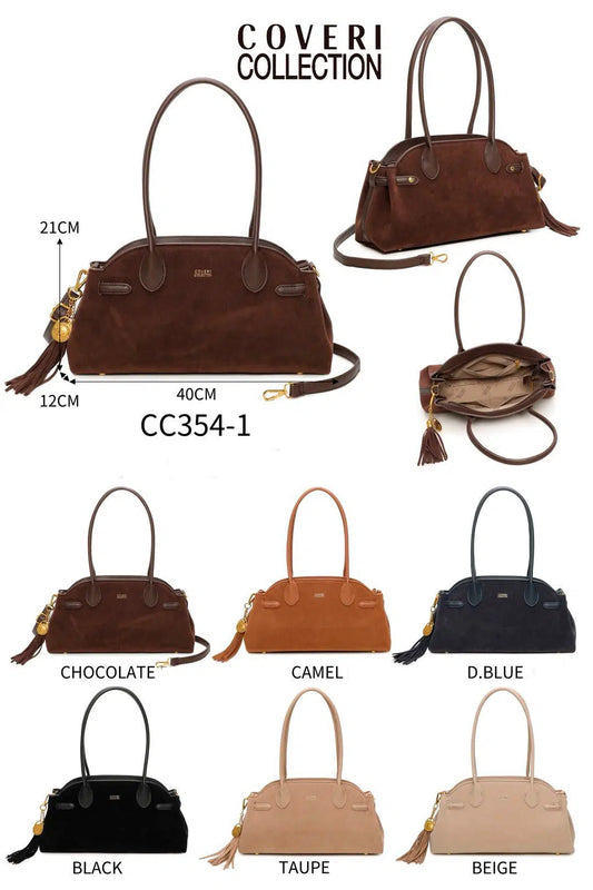 Bolso hombro tipo bowling marrón