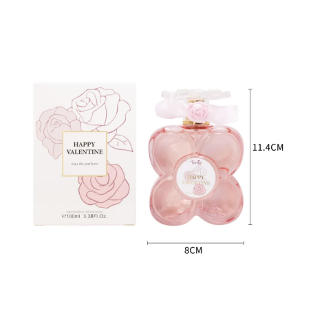AGUA DE PERFUME CON VAPORIZADOR PARA MUJER HAPPY VALENTINE 100 ML